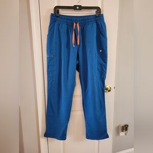 FIGS Women's High Waisted Yola Scrub Pants in Alps Blue Size Large